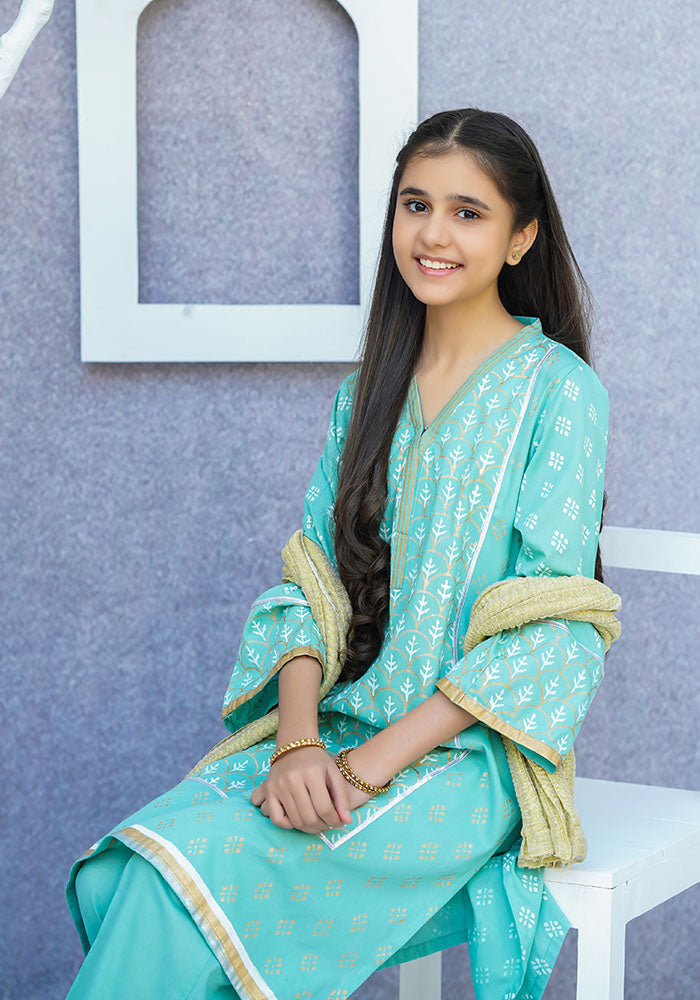 Ochre Clothing Cotton Printed 3 Pc Suit