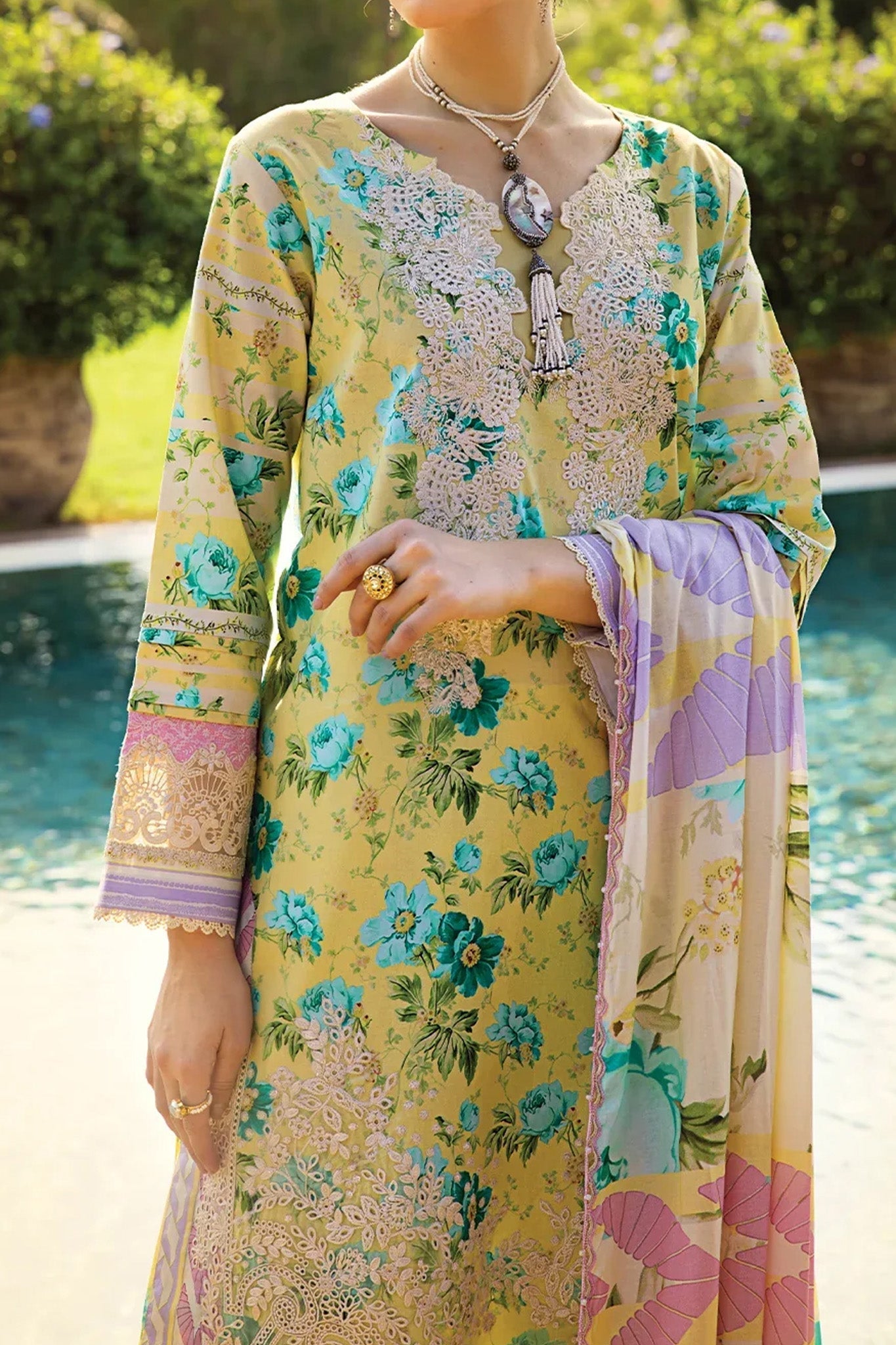 Elaf Prints Chikankari Unstitched 3 Piece Lawn Collection'2024-ECT-06-B