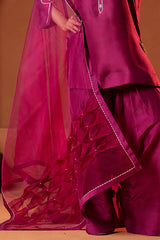 Lux Edit By Zaaviay Stitched Magenta Muse (Three Piece)
