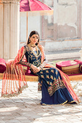Zohra By Gulaal Unstitched 3 Piece Wedding Collection'2020-Gul Afshan Embroidered Net 3 Piece Suit GWF-01 - Zohra by Gulaal Wedding Collection