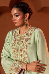 Lux Edit By Zaaviay Stitched Sabz Seher (Three Piece)