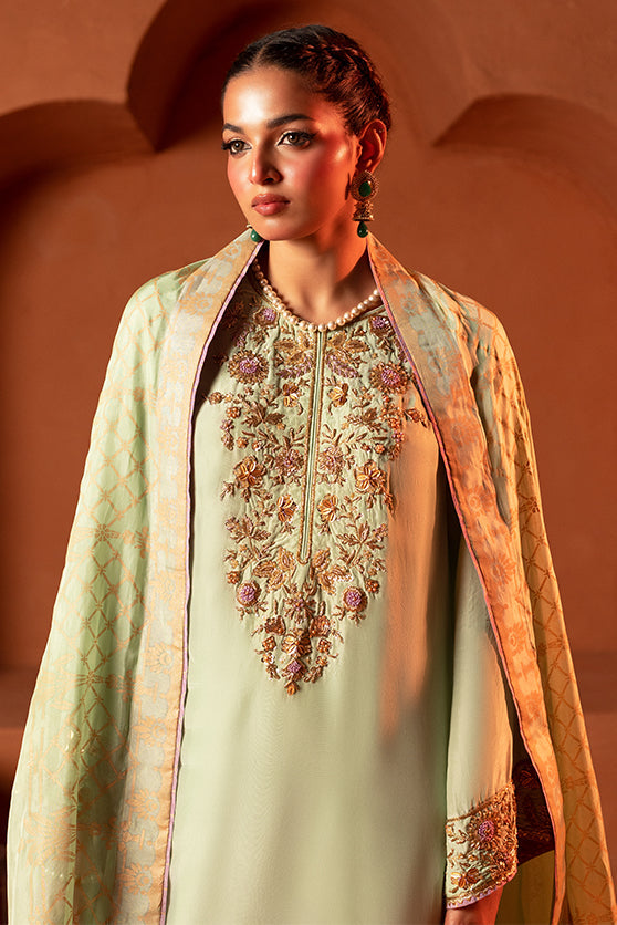 Lux Edit By Zaaviay Stitched Sabz Seher (Three Piece)