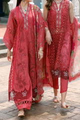Noor by Saadia Asad Unstitched 3 Piece Eid Handwork Schiffli Laserkari Collection'2023-D-08