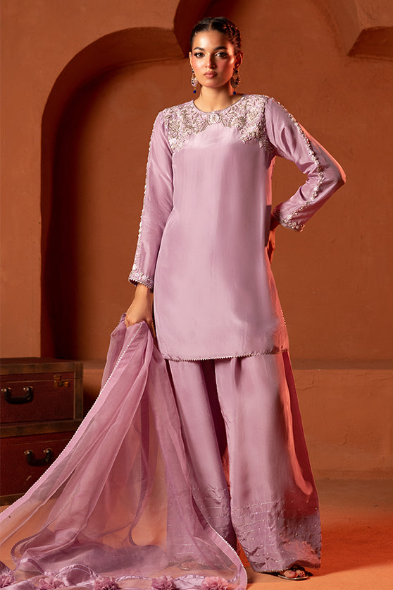 Lux Edit By Zaaviay Stitched Lavender Dreams (Three Piece)