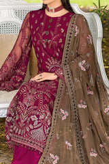 Shafaq by Flossie Unstitched 3 Piece Executive Chiffon Vol-07 Collection'2023-FE-709