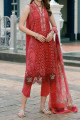 Noor by Saadia Asad Unstitched 3 Piece Eid Handwork Schiffli Laserkari Collection'2023-D-08