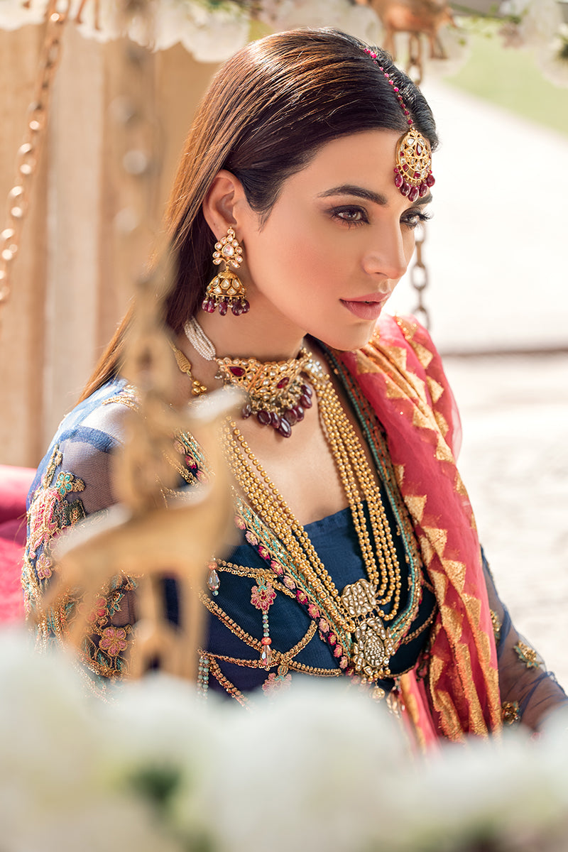 Zohra By Gulaal Unstitched 3 Piece Wedding Collection'2020-Gul Afshan Embroidered Net 3 Piece Suit GWF-01 - Zohra by Gulaal Wedding Collection