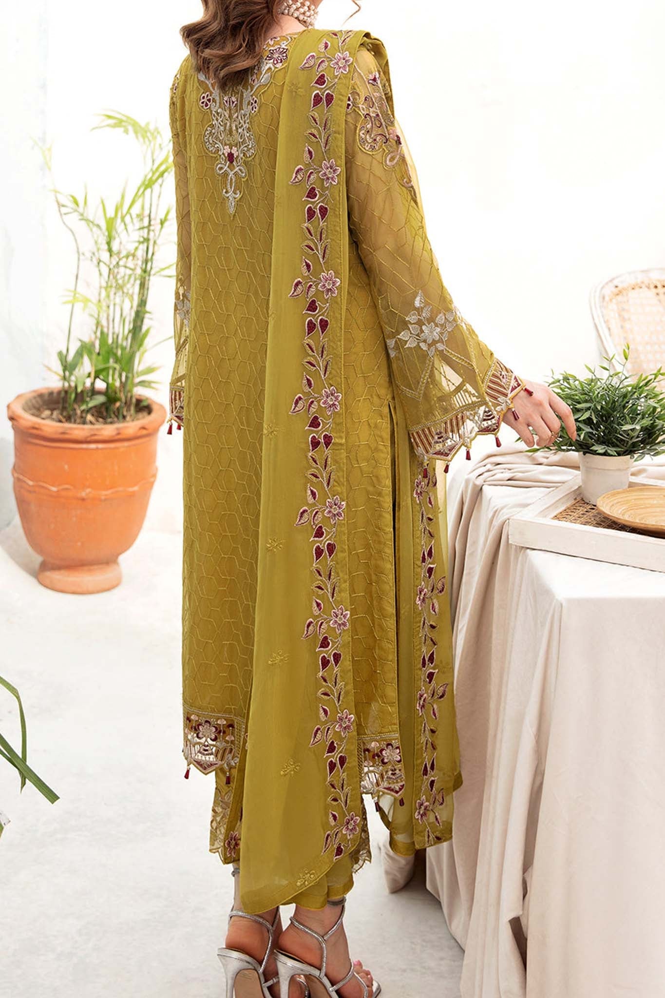 Chevron by Ramsha Unstitched 3 Piece Chiffon Vol-07 Collection'2023-A-706