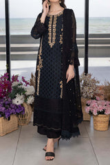 Azure Hand Embellished Unstitched 3 Piece Luxe Eid Collection'2023-AS-109