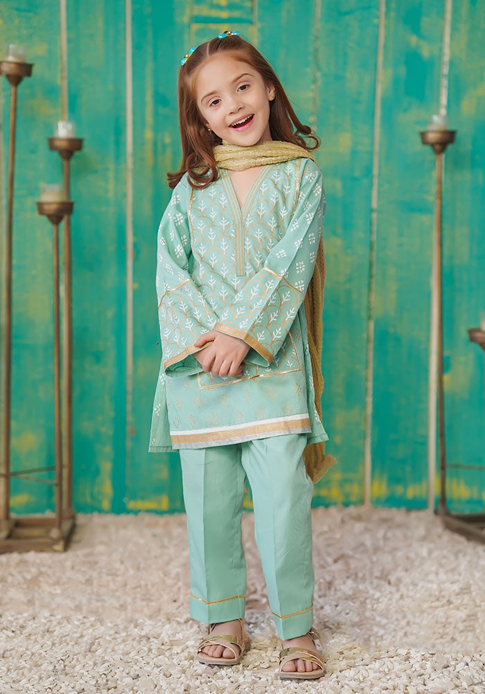 Ochre Clothing Cotton Printed 3 Pc Suit
