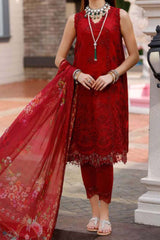 Noor by Saadia Asad Unstitched 3 Piece Eid Handwork Schiffli Laserkari Collection'2023-D-01