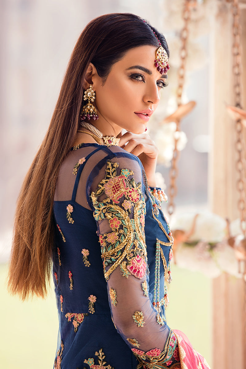 Zohra By Gulaal Unstitched 3 Piece Wedding Collection'2020-Gul Afshan Embroidered Net 3 Piece Suit GWF-01 - Zohra by Gulaal Wedding Collection