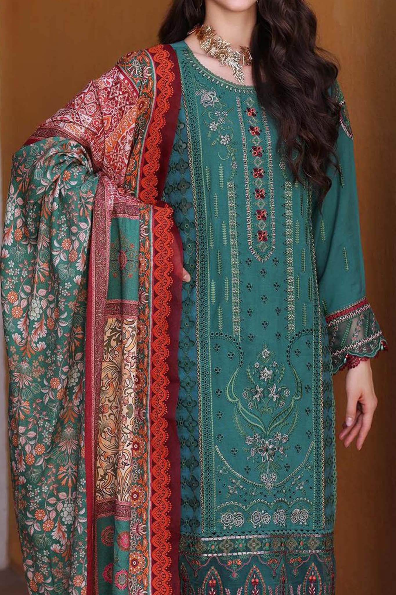 Noor by Saadia Asad Unstitched 3 Piece Luxury Winter Shawl Collection'2023-D-08