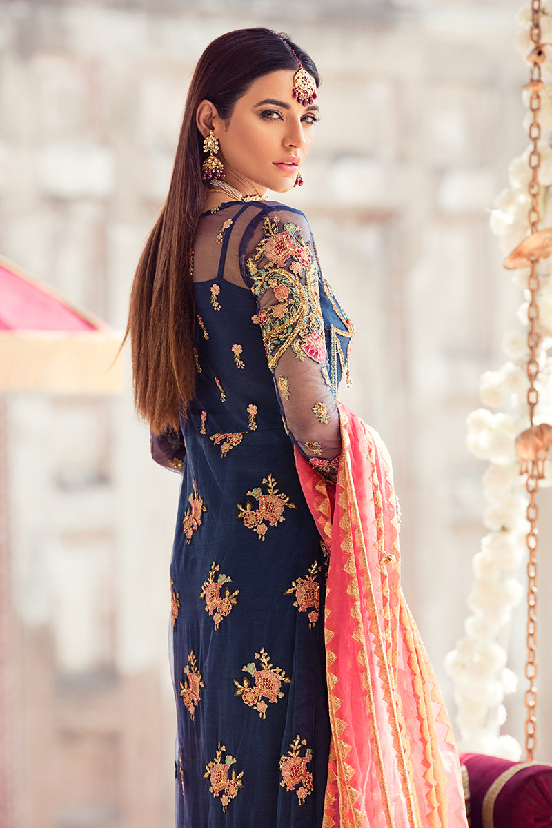 Zohra By Gulaal Unstitched 3 Piece Wedding Collection'2020-Gul Afshan Embroidered Net 3 Piece Suit GWF-01 - Zohra by Gulaal Wedding Collection