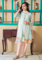 Ochre Clothing Chiffon Embroidered 3 Pc Suit