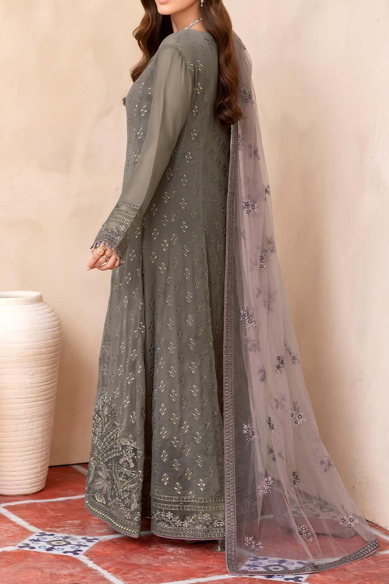 Elnaz by Flossie Unstitched 3 Piece Chiffon Vol-01 Collection'2023-E-106