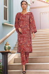 Sada Bahar Stitched 2 Piece Co Ords Printed Lawn Vol-03 Collection'2024-D-4931-Red