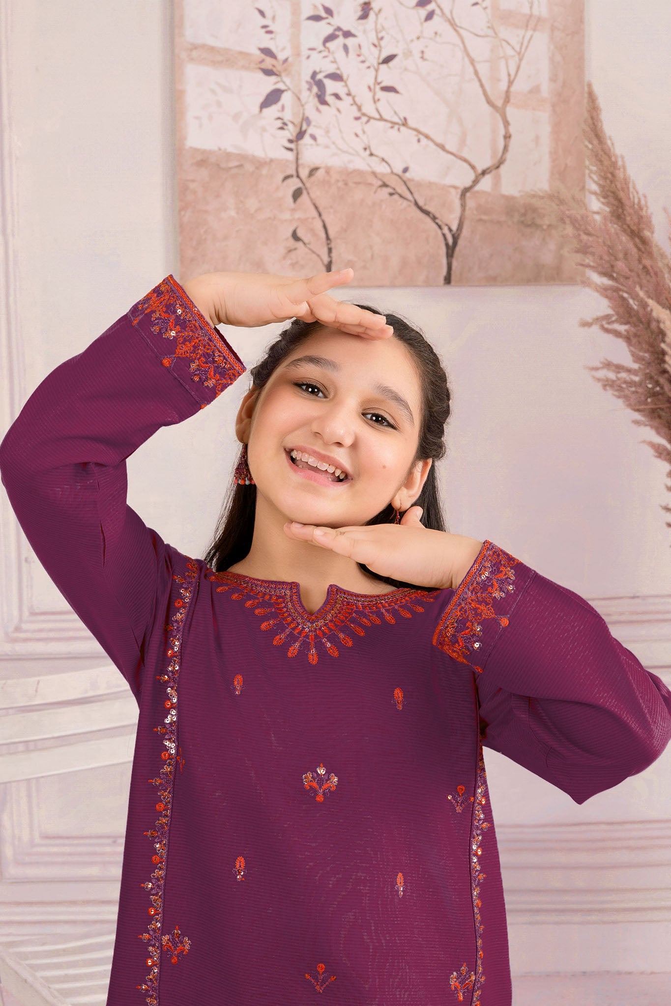 Abeera Stitched 2 Piece Emb Cotton Kids Collection'2025-ABK-171-Purple