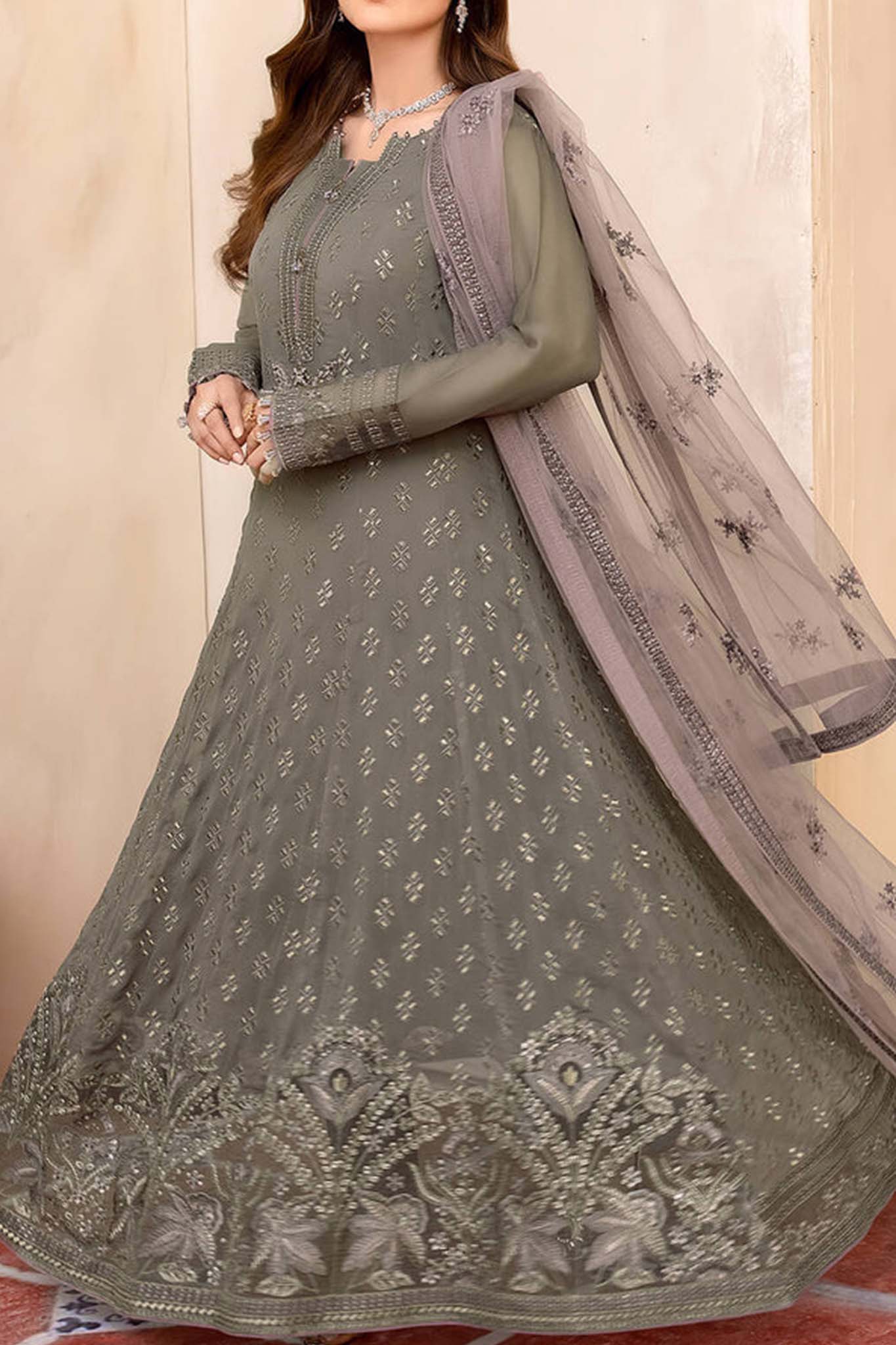 Elnaz by Flossie Unstitched 3 Piece Chiffon Vol-01 Collection'2023-E-106