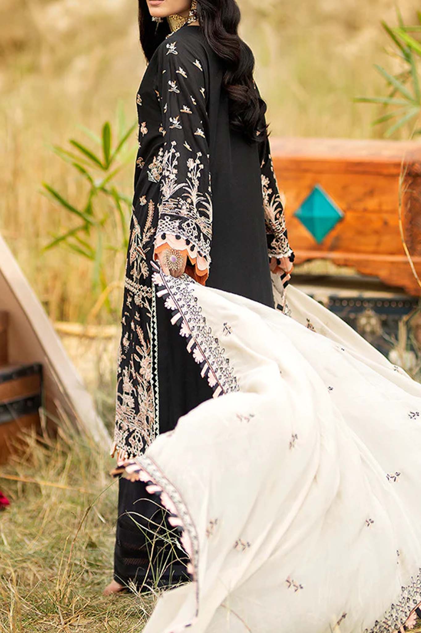 Adan's Libas Unstitched 3 Piece Lawnkari Collection'2023-L-6004
