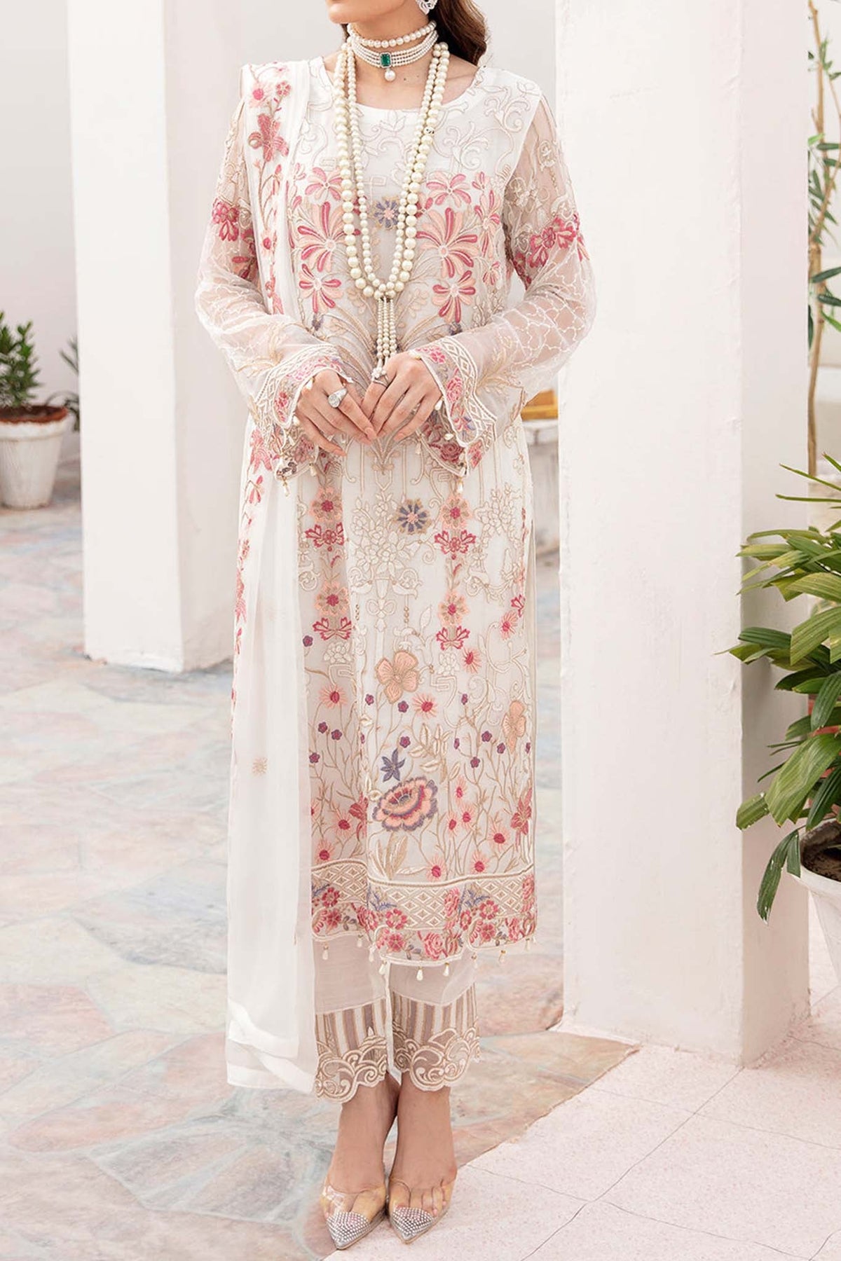 Chevron by Ramsha Unstitched 3 Piece Chiffon Vol-07 Collection'2023-A-705