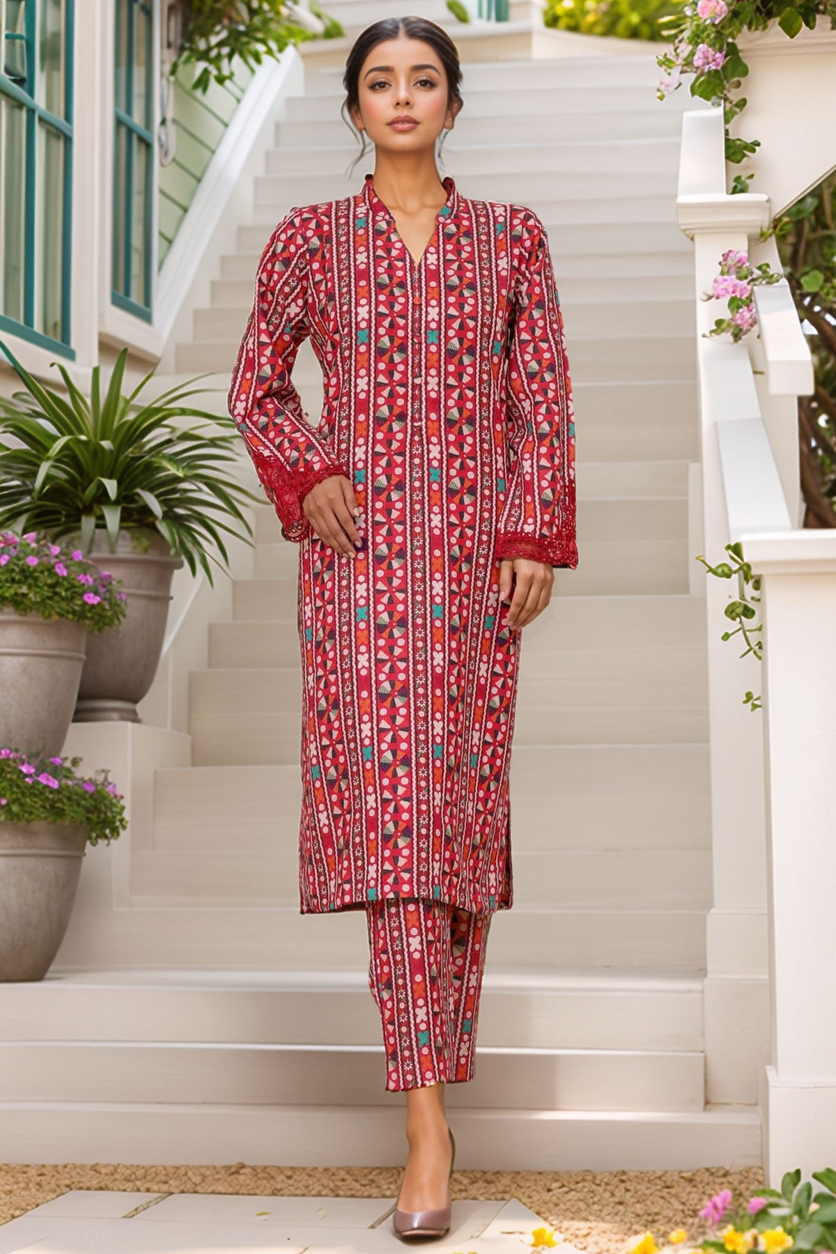 Sada Bahar Co Ords Karandi Cutwork Pret Collection'2023-D-2702-Pink