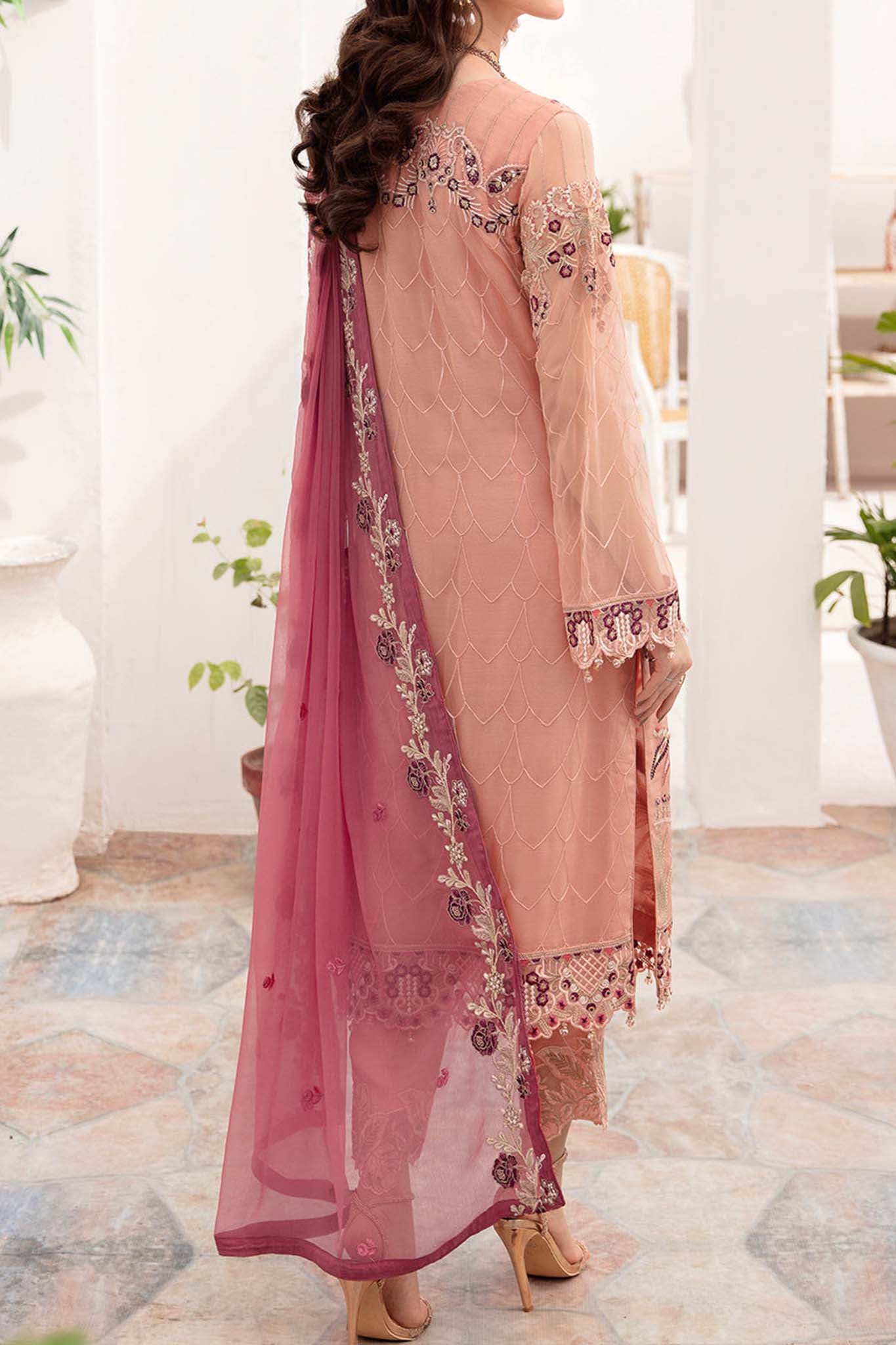 Chevron by Ramsha Unstitched 3 Piece Chiffon Vol-07 Collection'2023-A-702