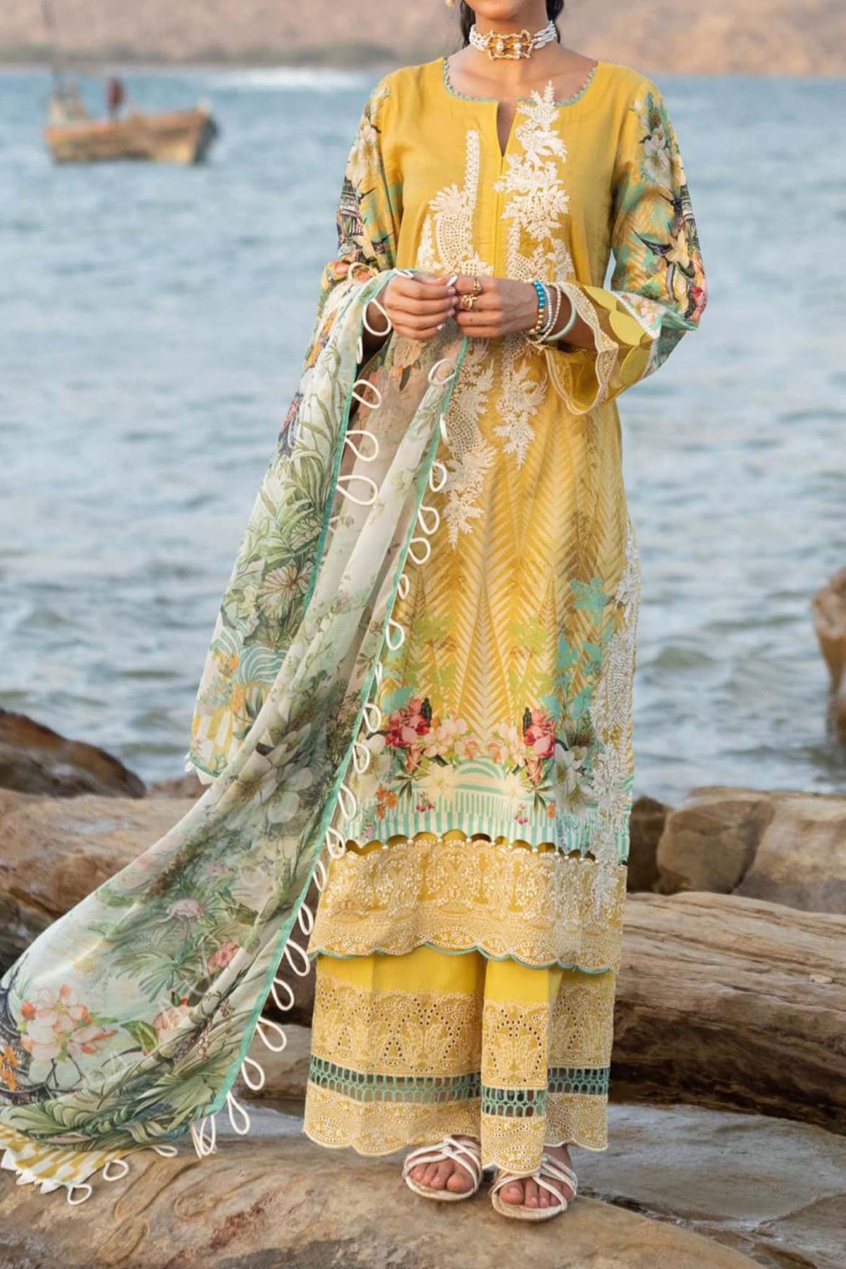 Elaf Unstitched 3 Piece Signature Emb Lawn Collection'2023-ESC-06-A