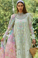 Zoha by Ansab Jahangir Unstitched 3 Piece Luxury Lawn Collection'2024-AJ-LL24-04-Anthurium