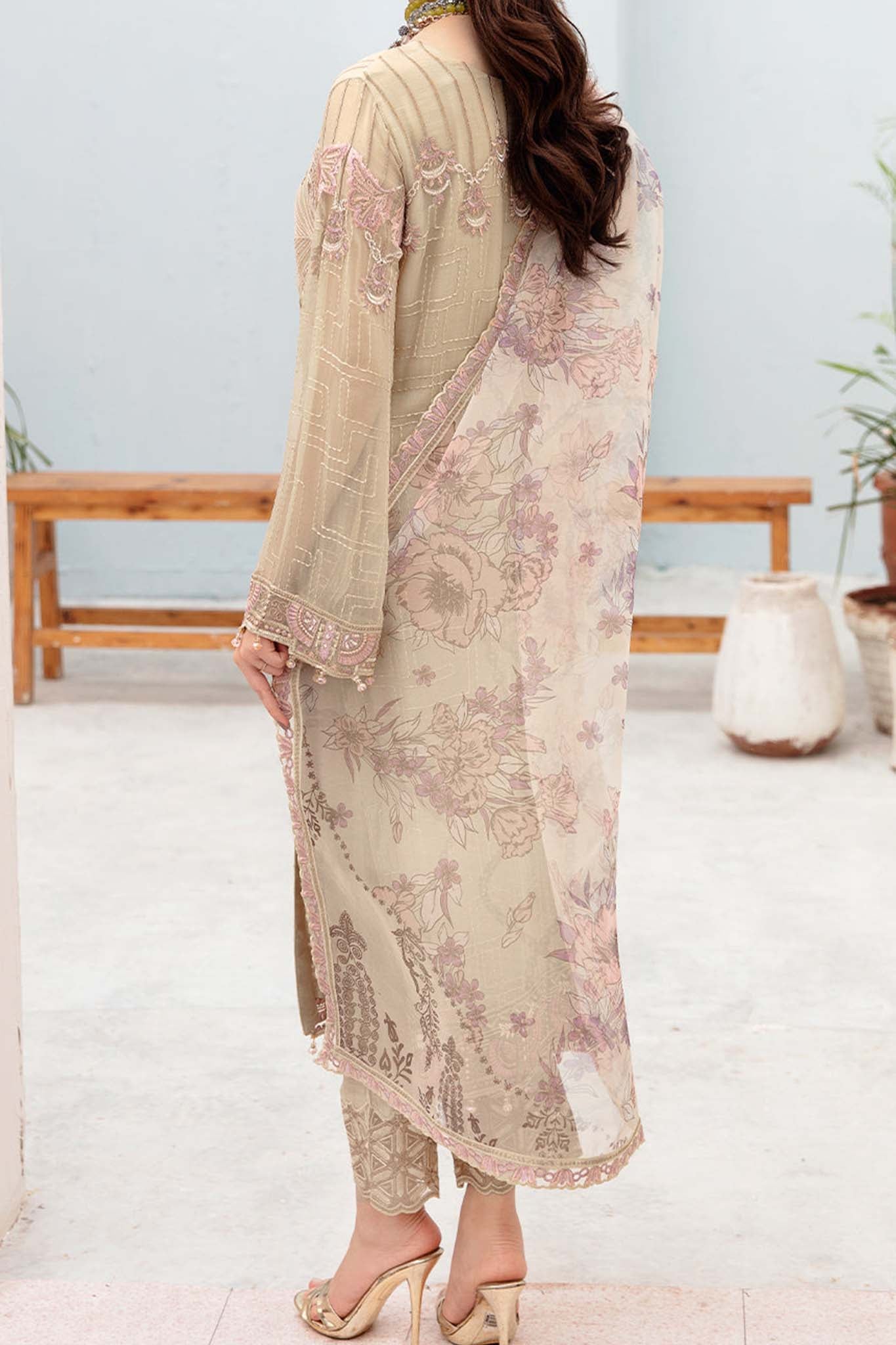 Chevron by Ramsha Unstitched 3 Piece Chiffon Vol-07 Collection'2023-A-701