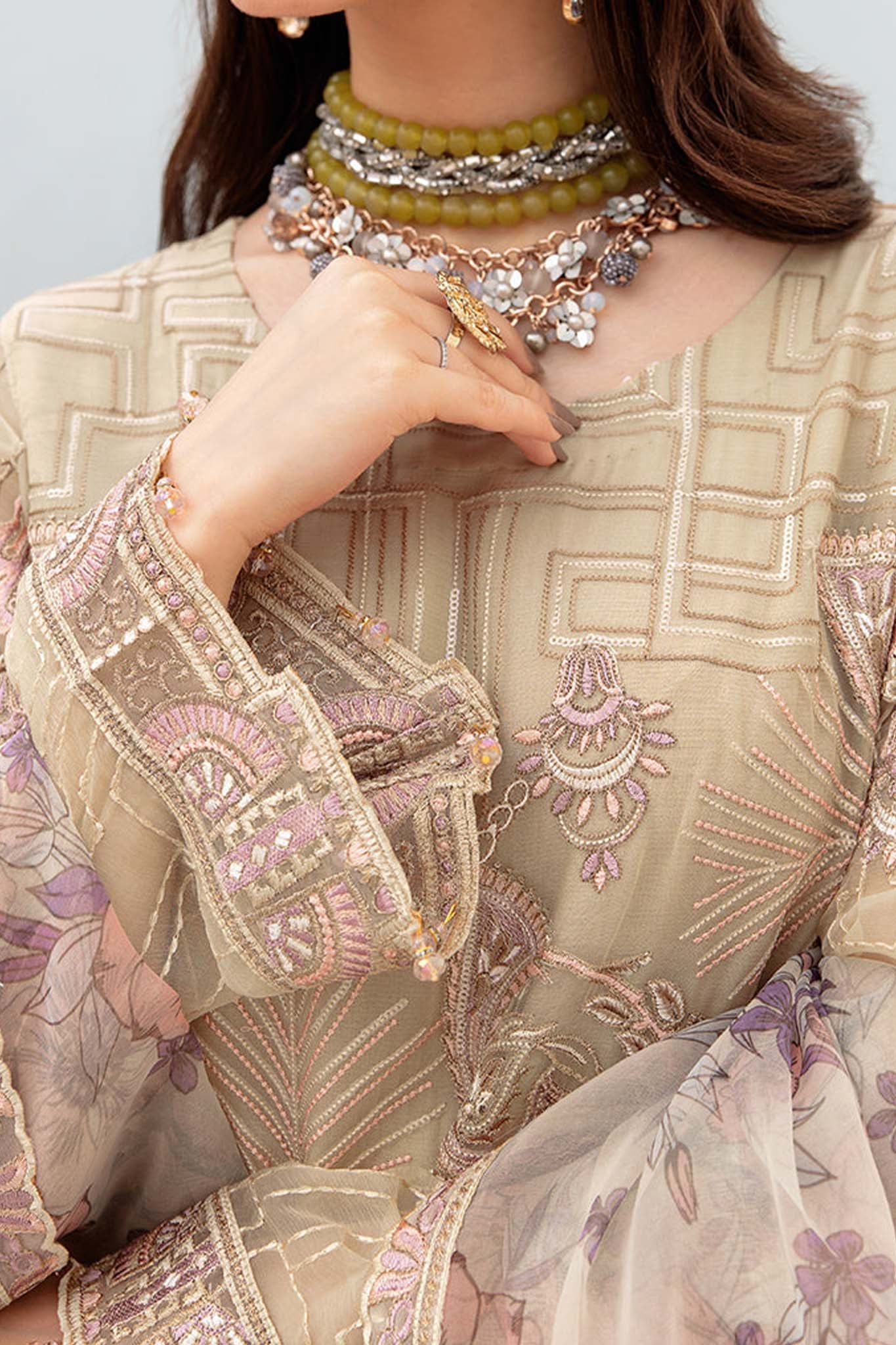 Chevron by Ramsha Unstitched 3 Piece Chiffon Vol-07 Collection'2023-A-701