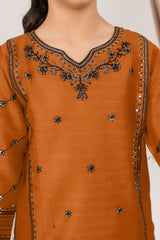 Abeera Stitched 2 Piece Emb Cotton Kids Collection'2025-AK-04-Mustard
