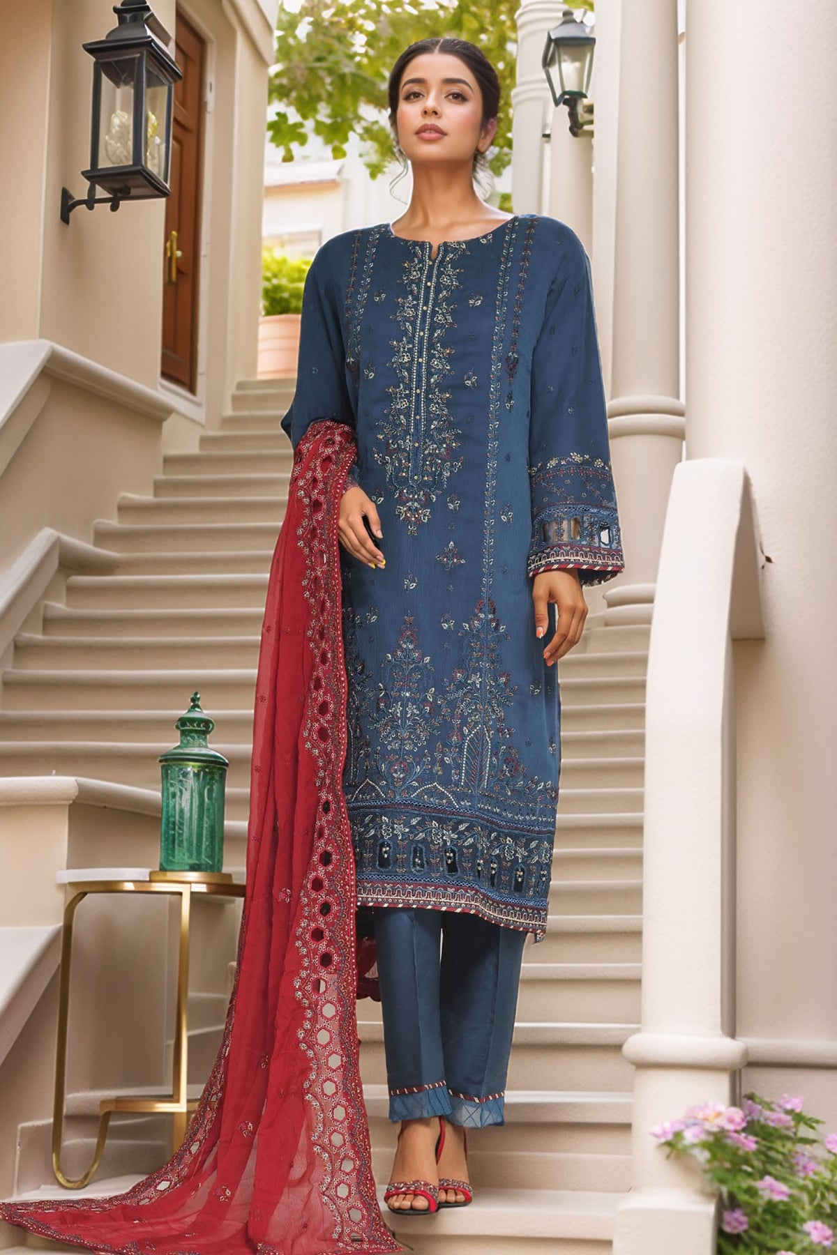Afsany by Sada Bahar Stitched 3 Piece Luxury Chiffon Vol-11 Collection'2024-CF-06-Blue