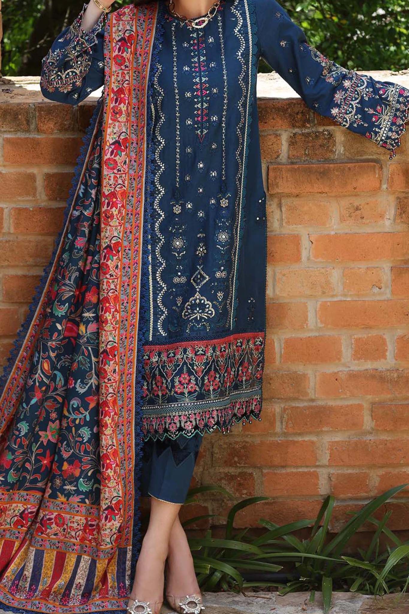 Noor by Saadia Asad Unstitched 3 Piece Luxury Winter Shawl Collection'2023-D-05