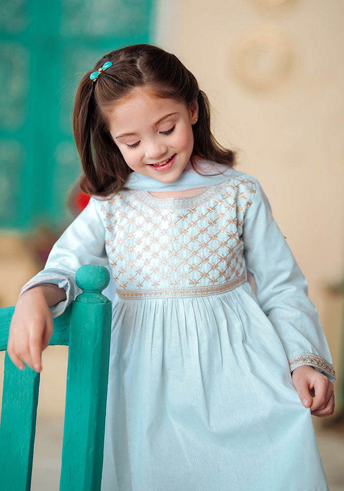 Ochre Clothing Cotton Embroidered 3 Pc Suit
