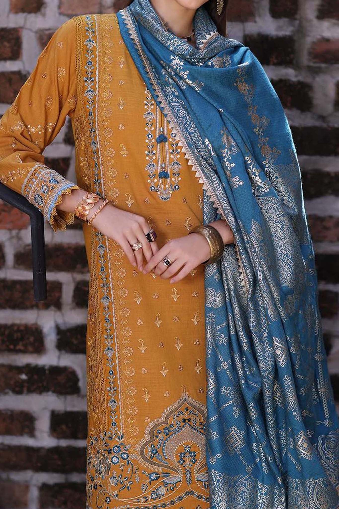 Noor by Saadia Asad Unstitched 3 Piece Luxury Winter Shawl Collection'2023-D-04