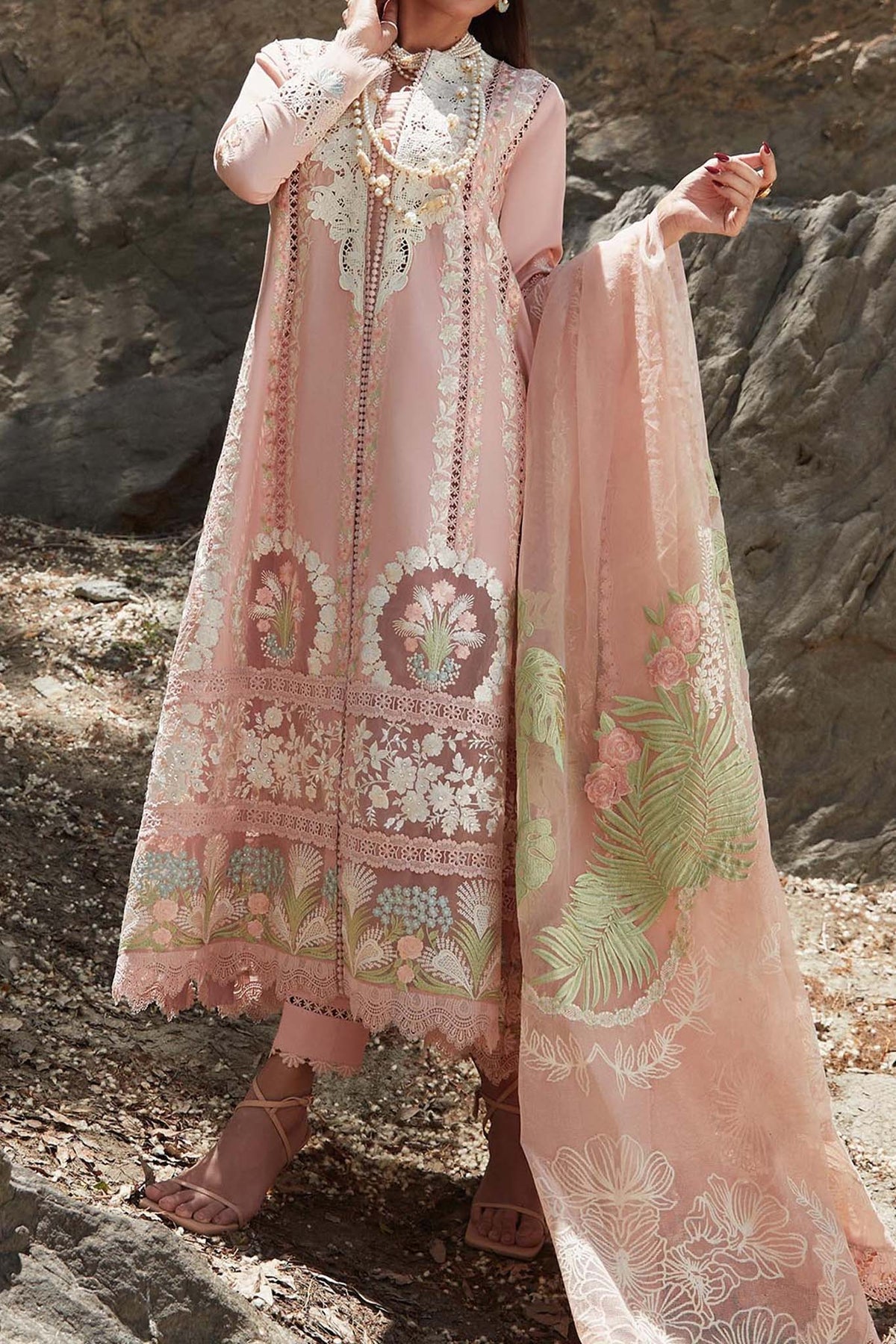 Crimson Unstitched 3 Piece Luxury Lawn Collection'2023-D-02-B-Chikkankari Affair