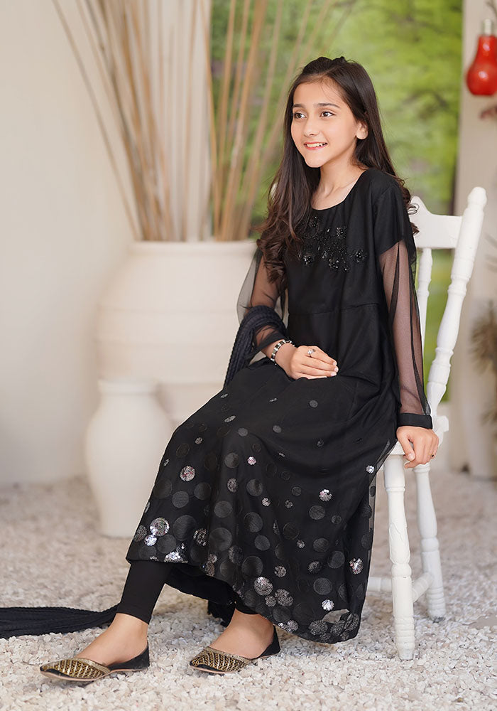 Ochre Clothing Net Hand Work Top + Dupatta