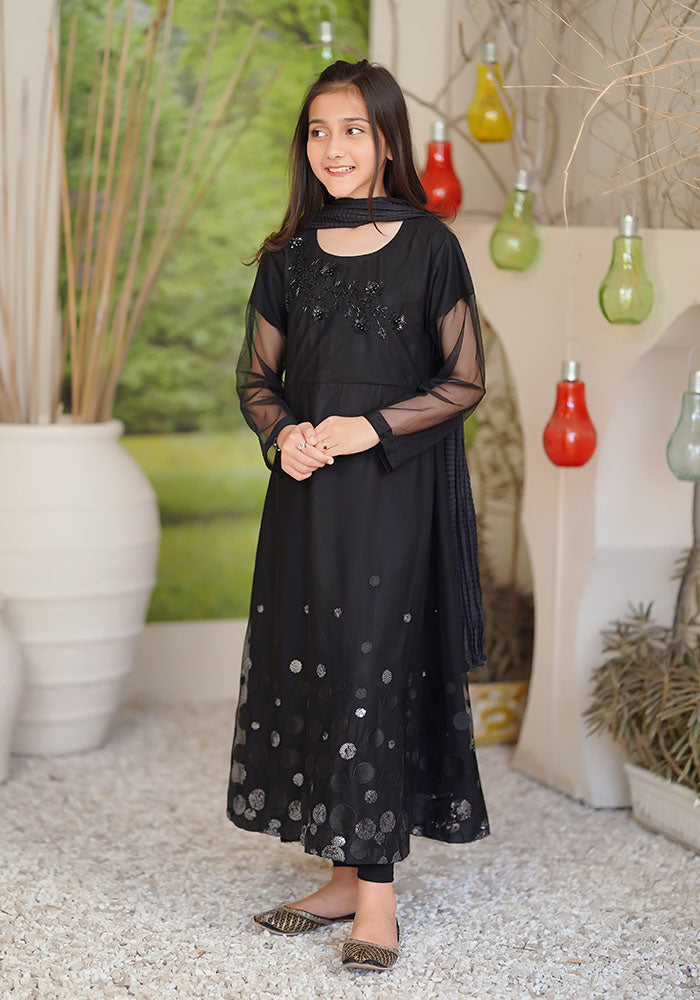 Ochre Clothing Net Hand Work Top + Dupatta