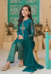 Ochre Clothing Chiffon Hand Work 3 Pc Suit