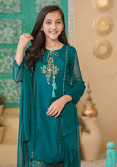 Ochre Clothing Chiffon Hand Work 3 Pc Suit