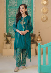 Ochre Clothing Chiffon Hand Work 3 Pc Suit