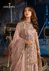 Asim Jofa Unstitched 3 Piece Luxury Festive Rejoice AJLFF-18 Embroidered Zari Check Net 3 Pcs