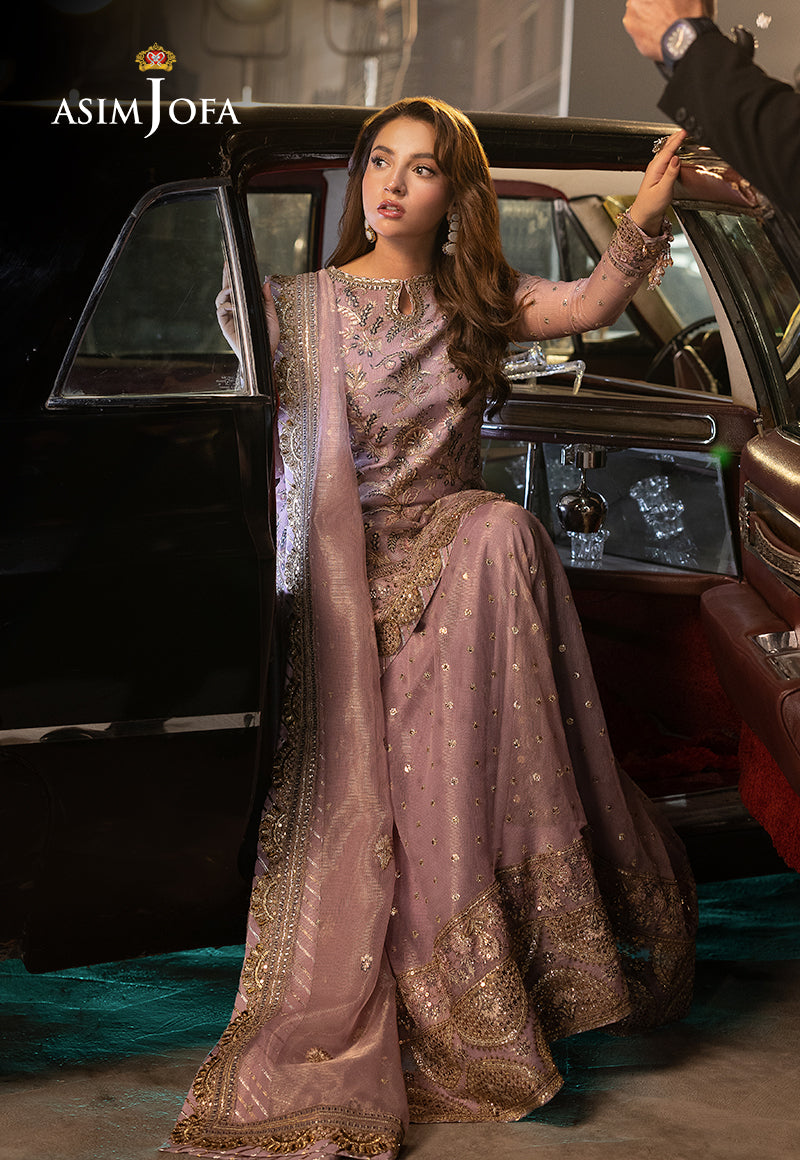 Asim Jofa Unstitched 3 Piece Luxury Festive Rejoice AJLFF-18 Embroidered Zari Check Net 3 Pcs