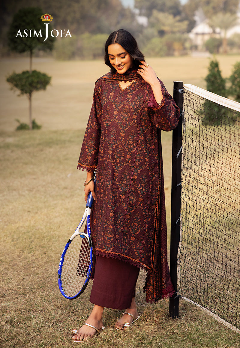 Asim Jofa Prints Unstitched Drop 2 Ajubj-28 Printed Lawn 3 Pc