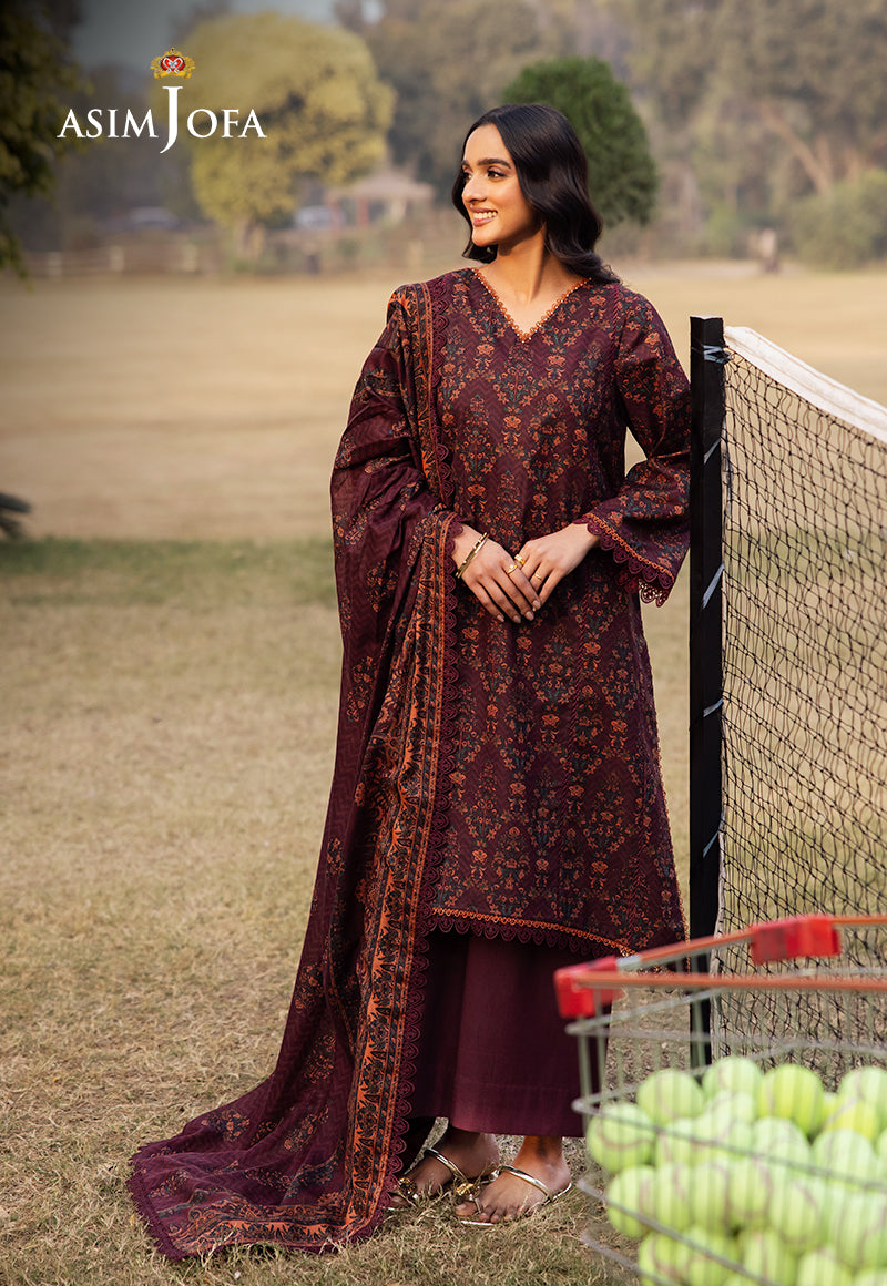 Asim Jofa Prints Unstitched Drop 2 Ajubj-28 Printed Lawn 3 Pc