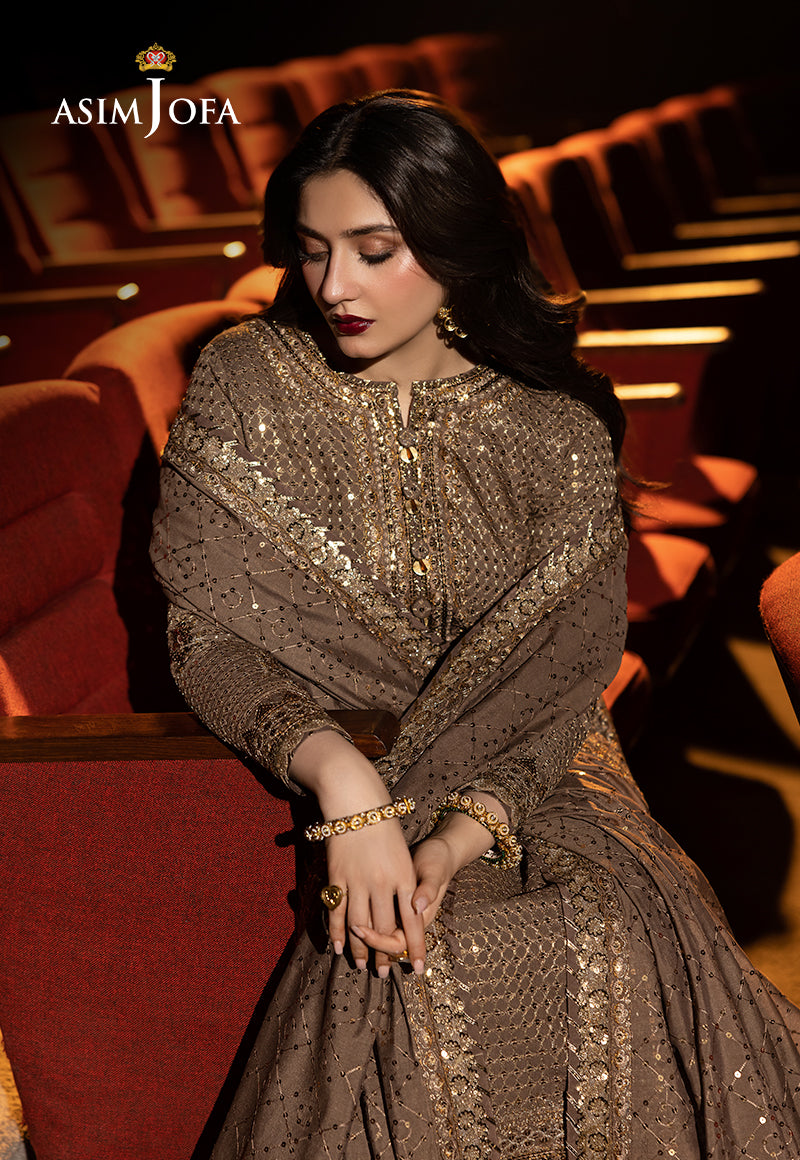 Asim Jofa Unstitched 3 Piece Luxury Festive Rejoice AJLFF-08 Embroidered Paper Cotton 3 Pcs