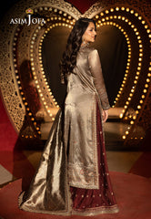 Asim Jofa Unstitched 3 Piece Luxury Festive Rejoice AJLFF-09 Embroidered Zari Tissue 3 Pcs