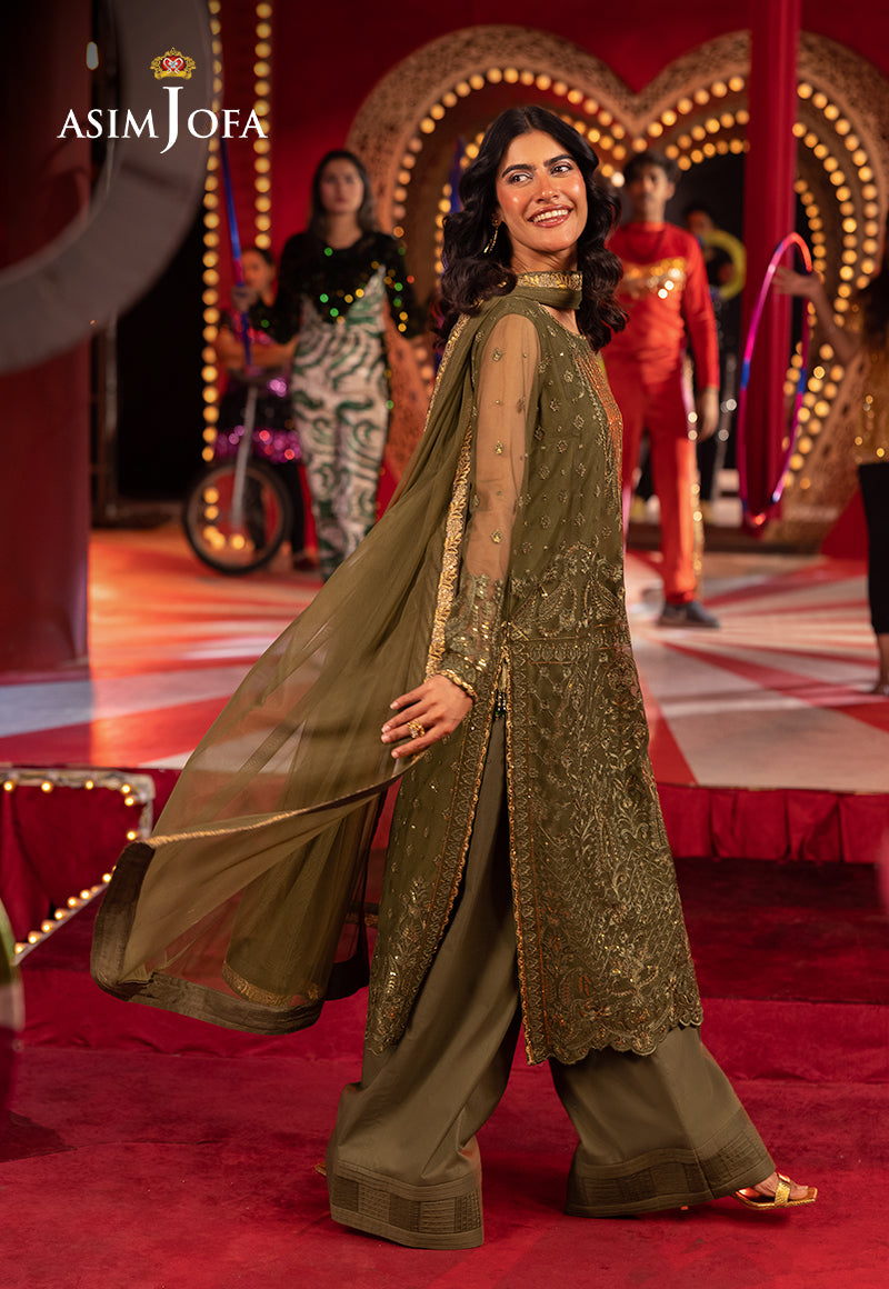 Asim Jofa Luxury Festive Drop 3 Ajllf-14 Embroidered Net 3 Pcs