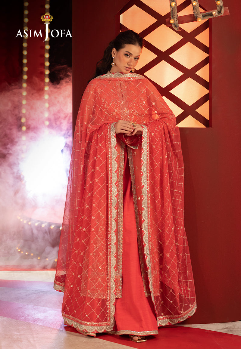 Asim Jofa Luxury Festive Drop 3 Ajllf-13 Embroidered Net 3 Pcs
